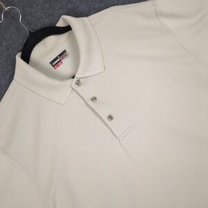 Grand Slam Performance Polo Shirt Mens XL Beige Short Sleeve Button Up Golf